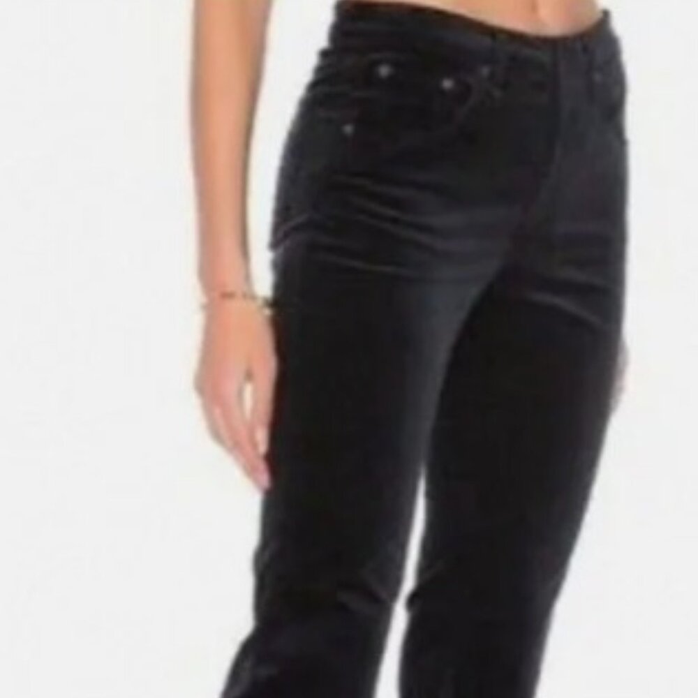 Rag & Bone Black Velvet Crop Pants
